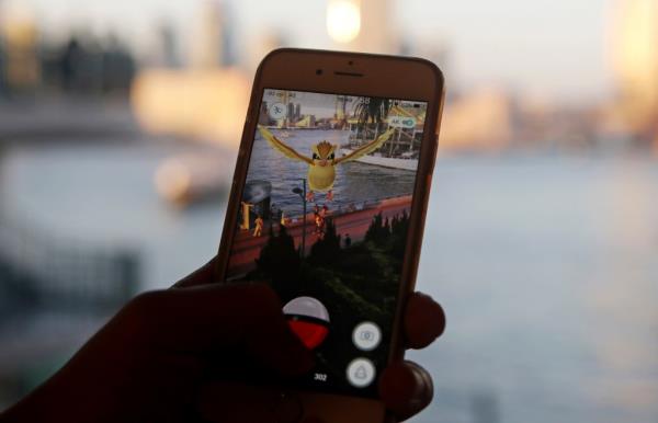 A phone dispalying Pokemon Go